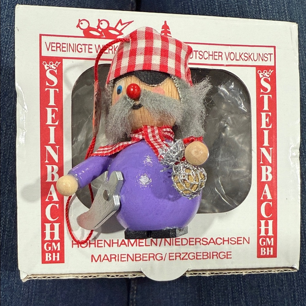 Steinbach Wooden Pirate Ornament with Purple and Red Accents